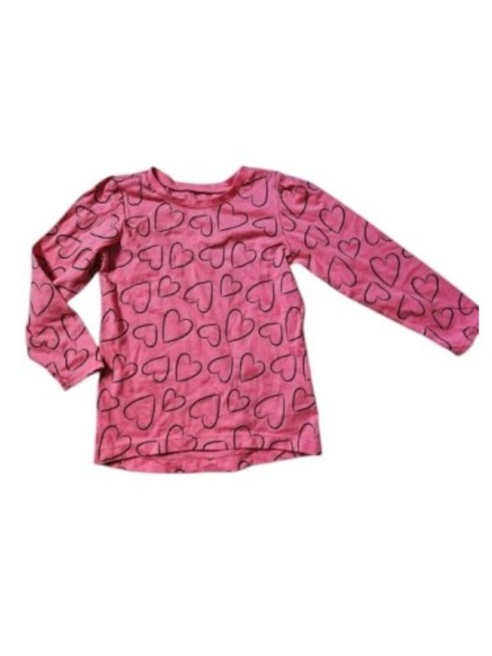 CARTER’S Pink Heart Print Long Sleeved Cotton Top Girls Size 3T